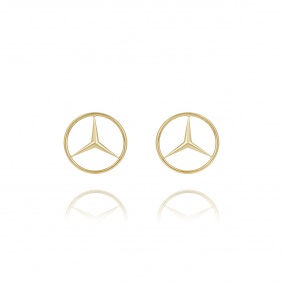 Yellow Gold Mercedes Benz Emblem Cufflinks Yellow Gold Mercedes Benz Emblem Cufflinks